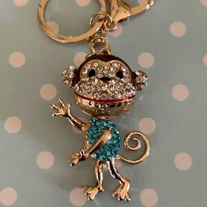 sequined monkey, purse/backpack charm or key chain